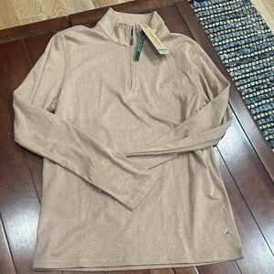 Tailor Vintage Light Taupe Quarter-Zip Knit Pullover